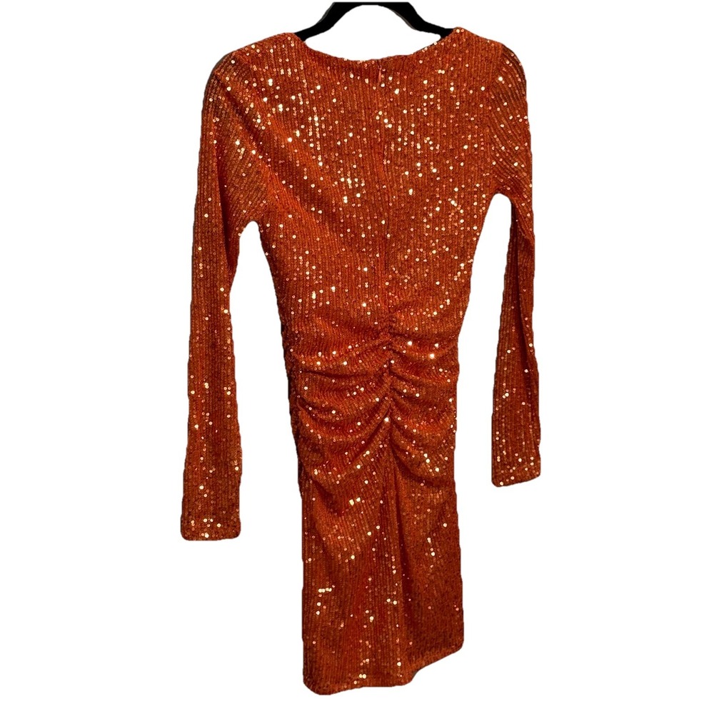 Spotlight On Me Orange Showgirl Style Sequin Mini Dress‎ Size S *Please Read* - Picture 4 of 8
